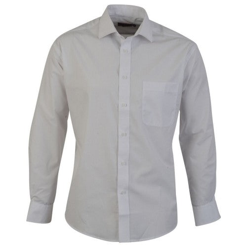 Front - Absolute Apparel Mens Long Sleeved Classic Poplin Shirt