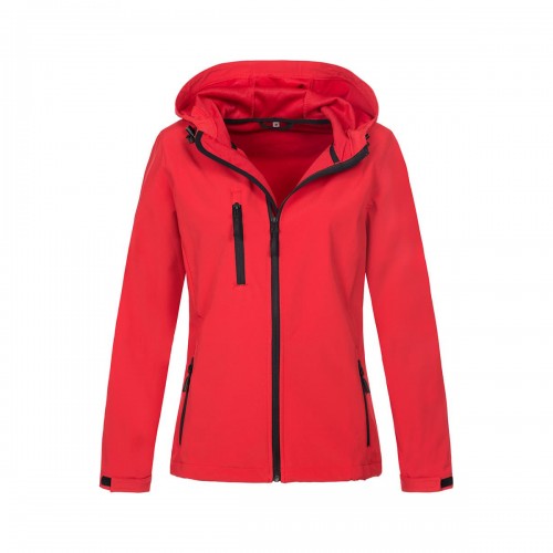 Front - Stedman Womens/Ladies Active Softest Shell Hooded Jacket