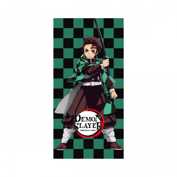 Front - Demon Slayer Tanjiro Kamado Cotton Bath Towel