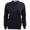 Front - Kustom Kit Ladies Arundel Long Sleeve V-Neck Sweater