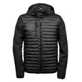 Front - Teejays Mens Hooded Full Zip Crossover Jacket