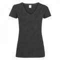 Front - Womens/Ladies Value Fitted V-Neck Short Sleeve Casual T-Shirt