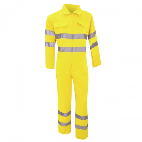 Front - Yoko Hi-Vis Polycotton Coverall / Mens Workwear (Pack of 2)
