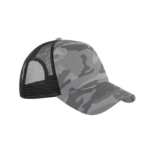 Front - Beechfield Unisex Adult Camo Snapback Trucker Cap