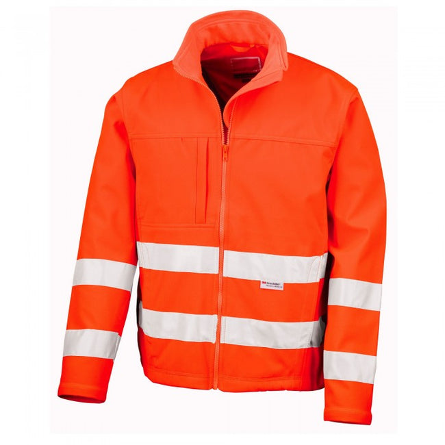 Front - SAFE-GUARD by Result Mens Hi-Vis Soft Shell Jacket