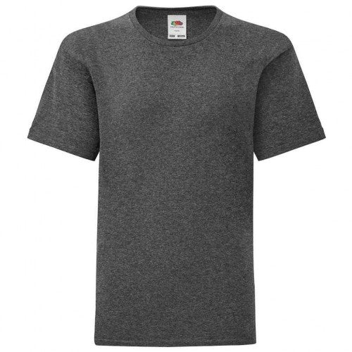 Front - Fruit of the Loom Childrens/Kids Iconic Heather T-Shirt
