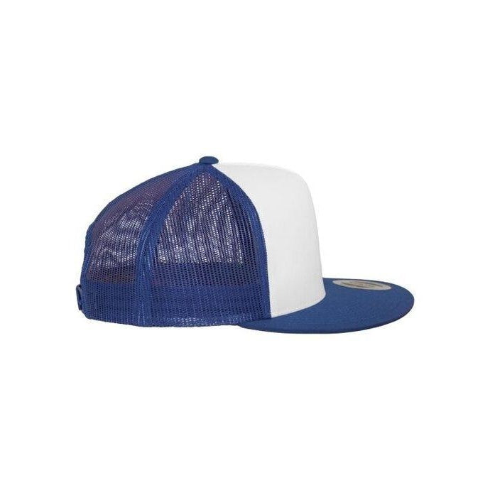 Royal Blue-White - Close up - Flexfit Unisex Adult Classic Plain Trucker Cap