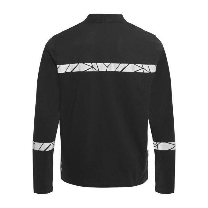 Black - Close up - Projob Mens Progression 7004 Pique Polo Shirt