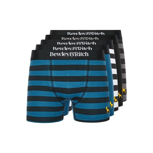 Front - Bewley & Ritch Mens Kurhah Boxer Shorts (Pack of 5)