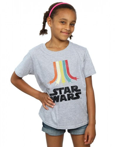 Sports Grey - Back - Star Wars Girls Rainbow Cotton T-Shirt