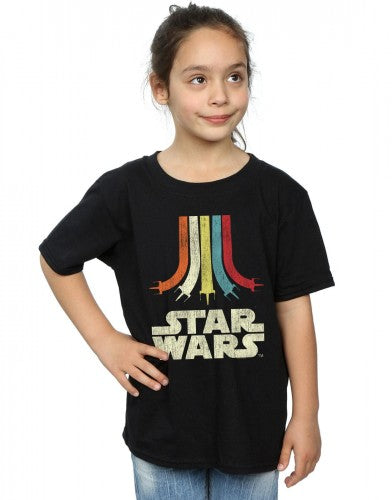 Black - Back - Star Wars Girls Rainbow Cotton T-Shirt