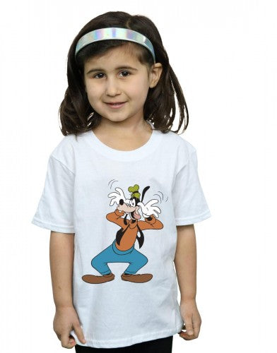 White - Back - Disney Girls Crazy Goofy Cotton T-Shirt