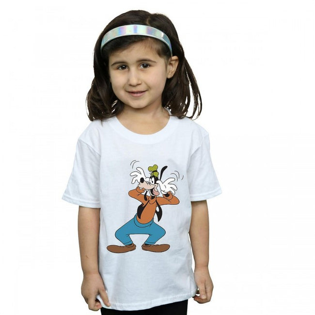 Front - Disney Girls Crazy Goofy Cotton T-Shirt