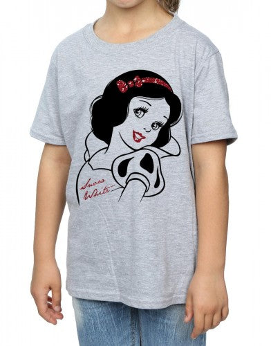 Sports Grey - Pack Shot - Snow White And The Seven Dwarfs Girls Glitter T-Shirt