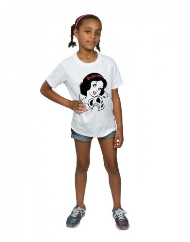 White - Lifestyle - Snow White And The Seven Dwarfs Girls Glitter T-Shirt