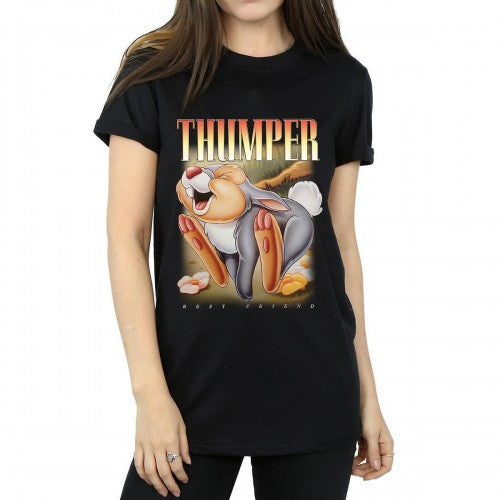 Front - Bambi Womens/Ladies Thumper Montage Cotton Boyfriend T-Shirt