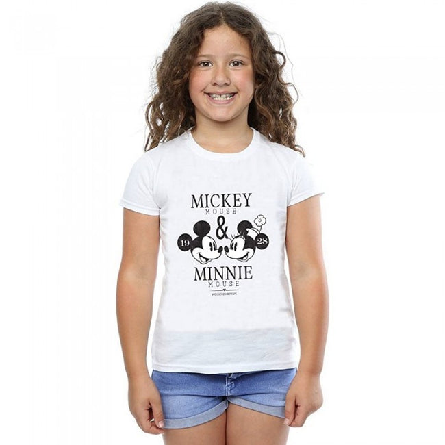 Front - Disney Girls Crush Mondays Mickey & Minnie Mouse Cotton T-Shirt