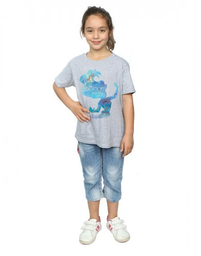 Sports Grey - Close up - The Little Mermaid Girls Silhouette T-Shirt