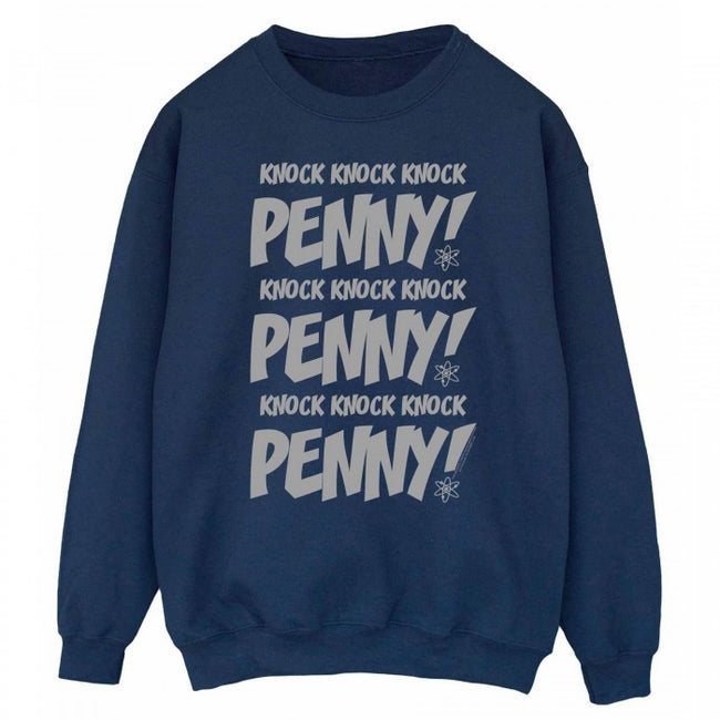 Front - The Big Bang Theory Womens/Ladies Knock Knock Penny Sheldon Cotton Sweatshirt