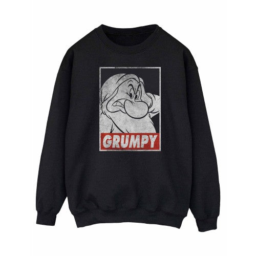 Front - Snow White And The Seven Dwarfs Womens/Ladies Grumpy Poster Cotton Sweatshirt