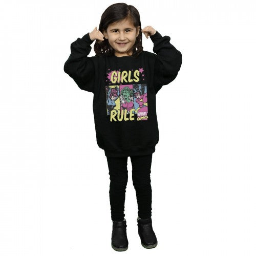 Black - Close up - Marvel Comics Girls Rule Sweatshirt