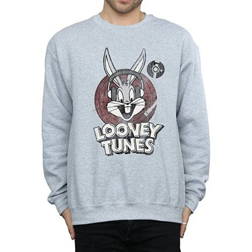 Front - Looney Tunes Mens Bugs Bunny Circle Logo Sweatshirt