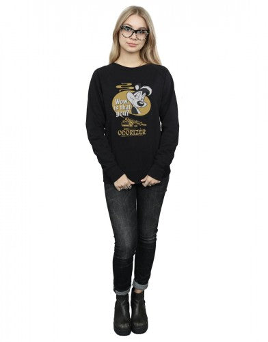 Black - Close up - Looney Tunes Womens-Ladies Odorizer Pepe Le Pew Sweatshirt