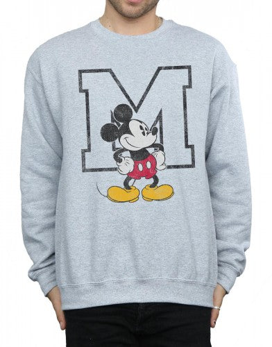 Sports Grey - Side - Disney Mens Classic M Mickey Mouse Sweatshirt