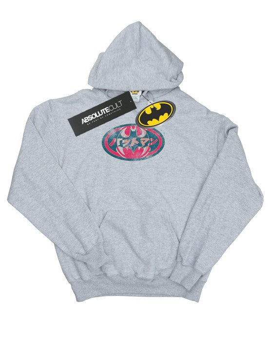 Front - DC Comics Mens Batman Japanese Logo Red Hoodie