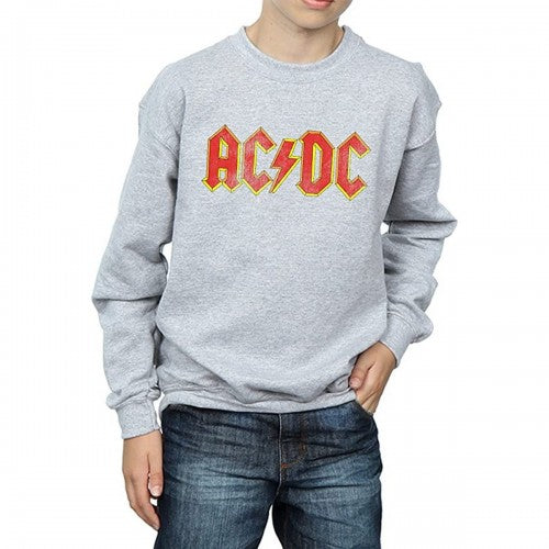 Front - AC/DC Womens/Ladies Distressed Logo Heather Sweatshirt