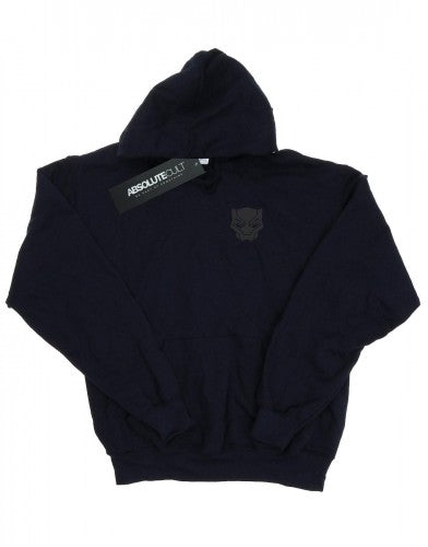 Front - Marvel Mens Black Panther Black On Black Chest Print Hoodie