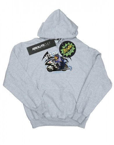 Front - DC Comics Mens Batman TV Series Bat Bike Hoodie
