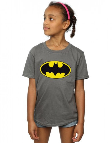 Charcoal - Back - Batman Girls Logo Cotton T-Shirt