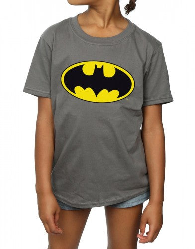 Charcoal - Side - Batman Girls Logo Cotton T-Shirt