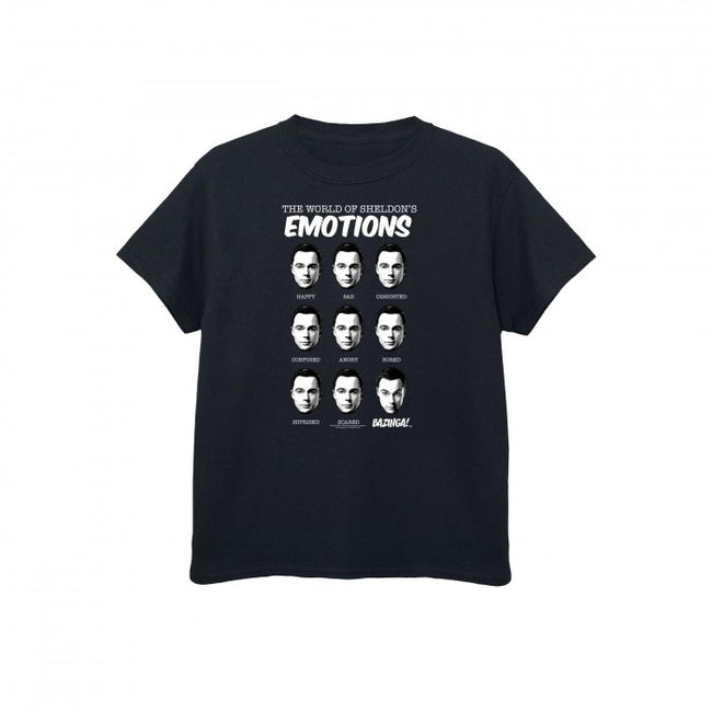 Front - The Big Bang Theory Boys Sheldon Emotions Cotton T-Shirt