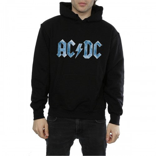 Front - AC/DC Mens Ice Logo Cotton Hoodie