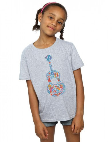 Sports Grey - Back - Coco Girls Guitar Cotton T-Shirt