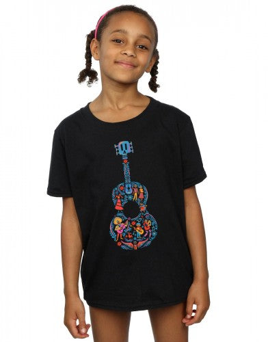 Black - Back - Coco Girls Guitar Cotton T-Shirt