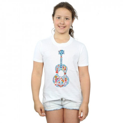 White - Back - Coco Girls Guitar Cotton T-Shirt