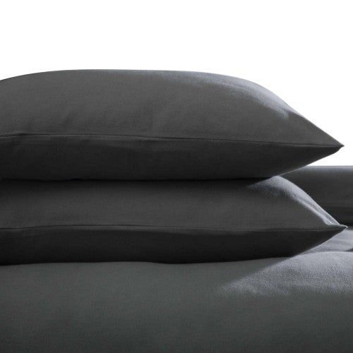 Navy - Front - Belledorm Brushed Cotton Housewife Pillowcase (Pair)