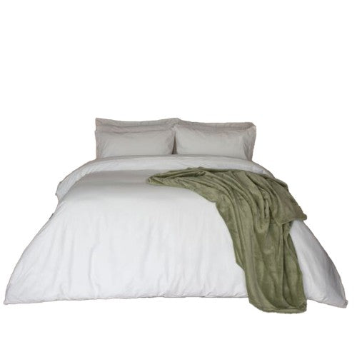 Ivory - Front - Belledorm Egyptian Cotton Plain Duvet Cover