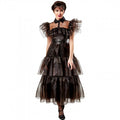 Front - Wednesday Womens/Ladies Rave ´N Dance Wednesday Addams Costume Dress
