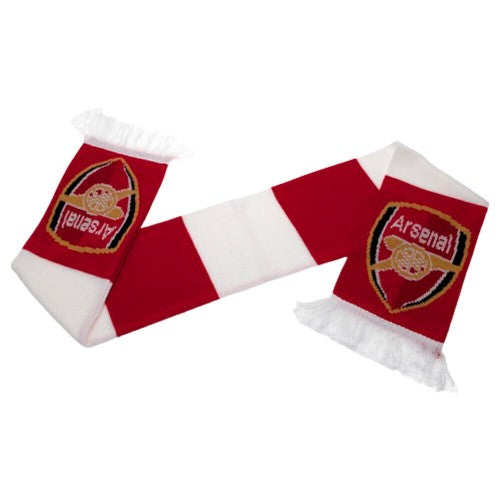 Front - Arsenal FC Bar Scar Knitted Jacquard Winter Scarf