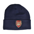 Front - Arsenal FC Crest Knitted Turn Up Beanie
