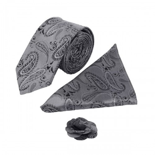 Front - Burton Mens Paisley Wedding Tie Set
