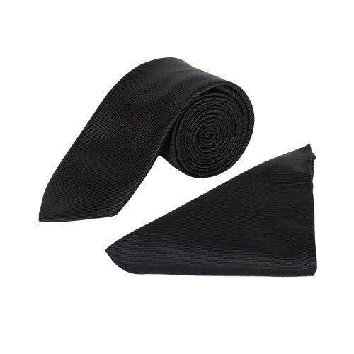 Front - Burton Mens Slim Tie & Pocket Square Set