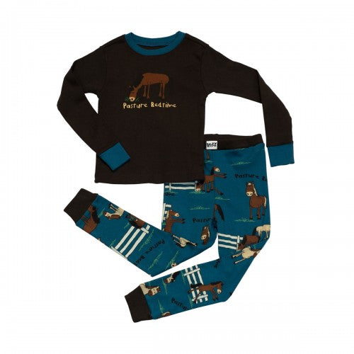 Front - LazyOne Childrens/Kids Pasture Bedtime Long Sleeved Pyjama Set