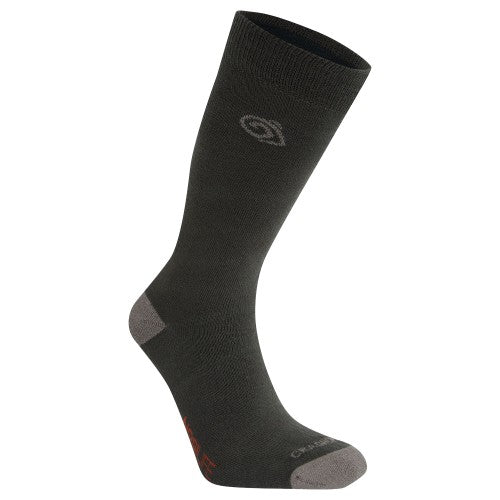 Soft Grey Marl-Lichen - Front - Craghoppers Unisex Adult Insect Repellent Ankle Socks (Pack of 2)