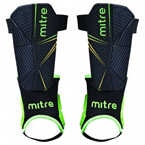 Front - Mitre Unisex Adult Delta Shin Guards (Pack of 2)