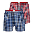 Front - Duke Mens D555 Plaid Woven Kingsize Boxer Shorts (Pack of 2)